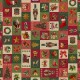 Coupon 3m Tissu Jacquard Christmas Patch Gobelin 