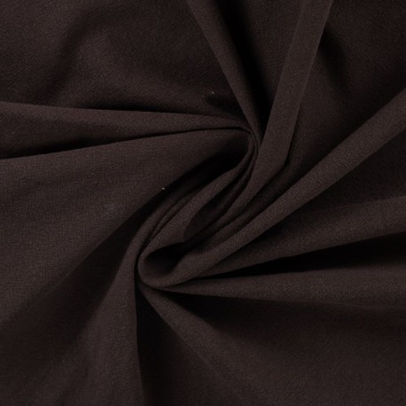 Coupon 3m Tissu Coton Lavé Uni Marron Foncé