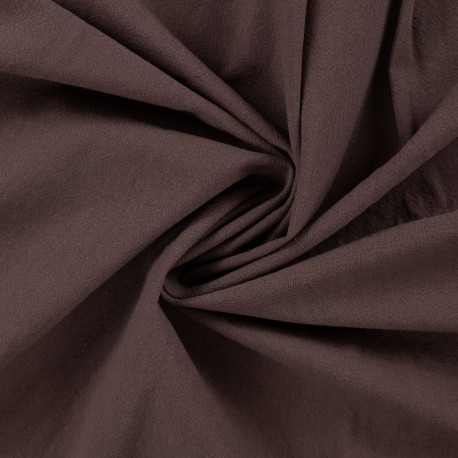 Coupon 3m Tissu Coton Lavé Uni Marron