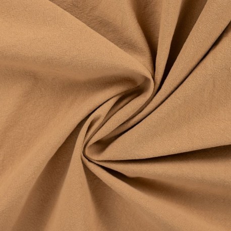 Coupon 3m Tissu Coton Lavé Uni Taupe