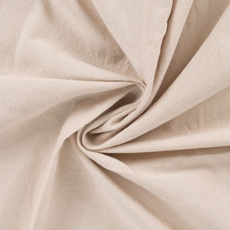 Coupon 3m Tissu Coton Lavé Uni Champagne 