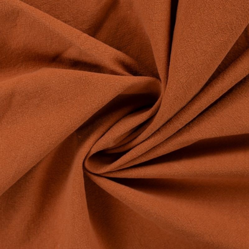 Coupon 3m Tissu Coton Lavé Uni Cognac