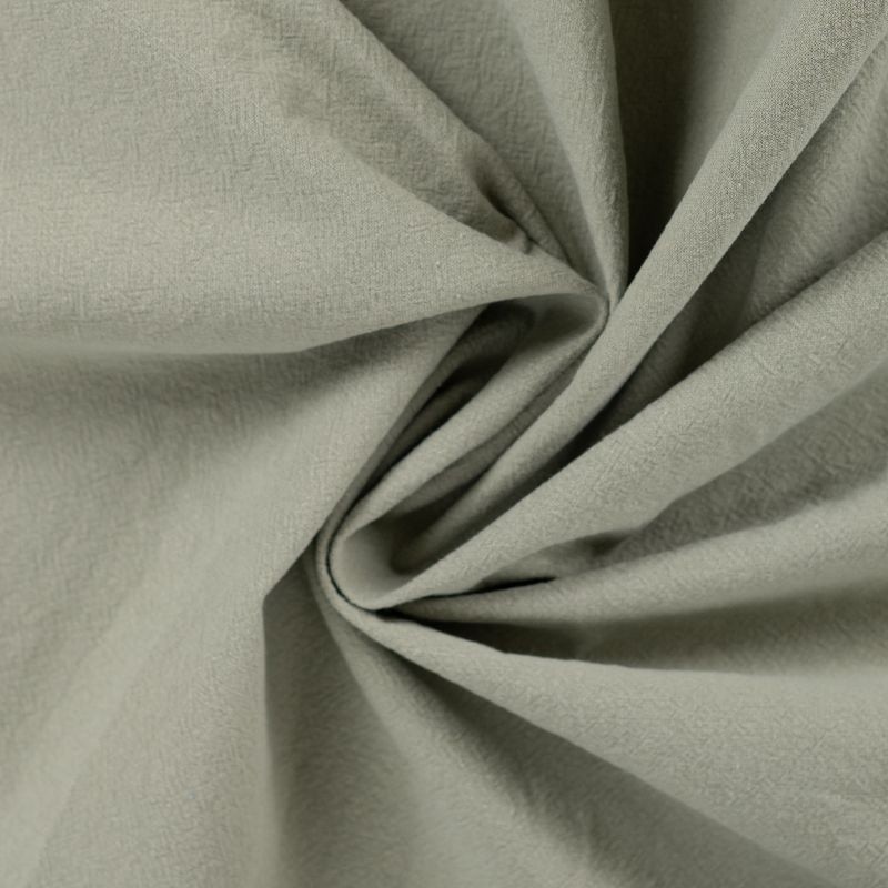 Coupon 3m Tissu Coton Lavé Uni Vert de Gris
