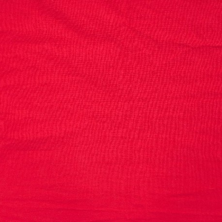 Coupon 3m Tissu Coton Lavé Uni Rouge 