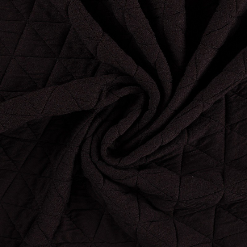 Coupon 3m Tissu Maille Matelasse Uni Marron 