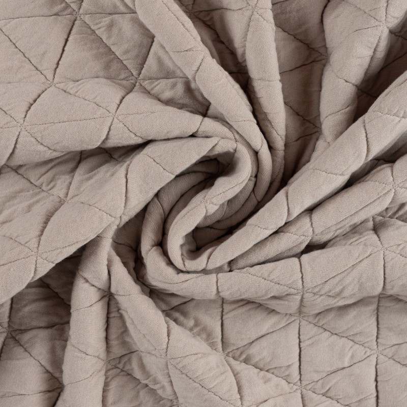 Coupon 3m Tissu Maille Matelassé Uni Sable 