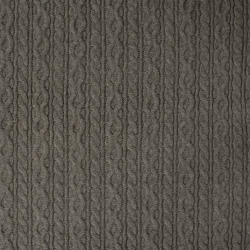Coupon 3m Tissu Maille Jersey Effet Tressé Kaki