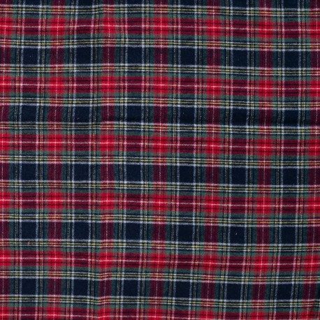 Coupon 3m Tissu Flanelle Imprimé Carreaux Rouge et Vert