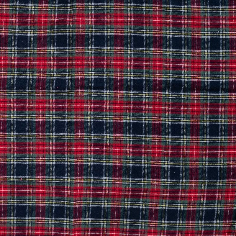 Coupon 3m Tissu Flanelle Imprimé Carreaux Rouge et Vert