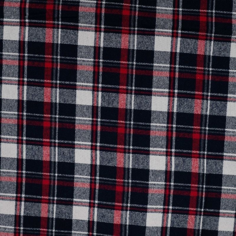 Coupon 3m Tissu Flanelle Imprimé Carreaux Rouge
