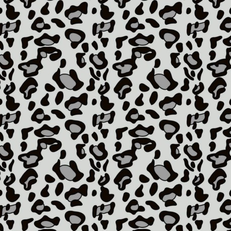 Coupon 3m Tissu Polaire Imprimé Leopard Gris 