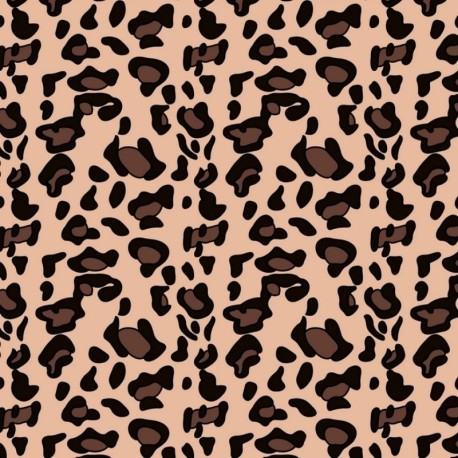 Coupon 3m Tissu Polaire Imprimé Leopard Saumon 