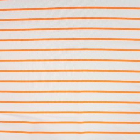 Coupon 3m Tissu French Terry Neon Rayure Orange