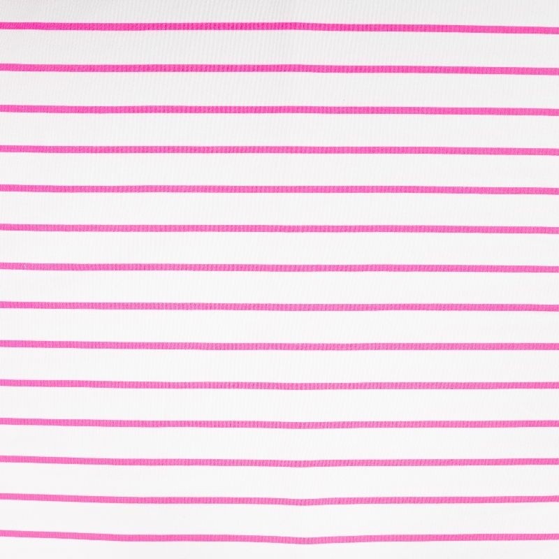 Coupon 3m Tissu French Terry Neon Rayure Rose 