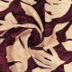 Coupon 3m Tissu Viscose Imprimé Jeanne Bordeaux 