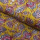 Coupon 3m Tissu Blockprint Imprimé Tampons Mains Matelassé Double Face Jaune Bordeaux