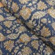 Coupon 3m Tissu Blockprint Imprimé Tampons Mains Matelassé Double Face Bleu Jaune