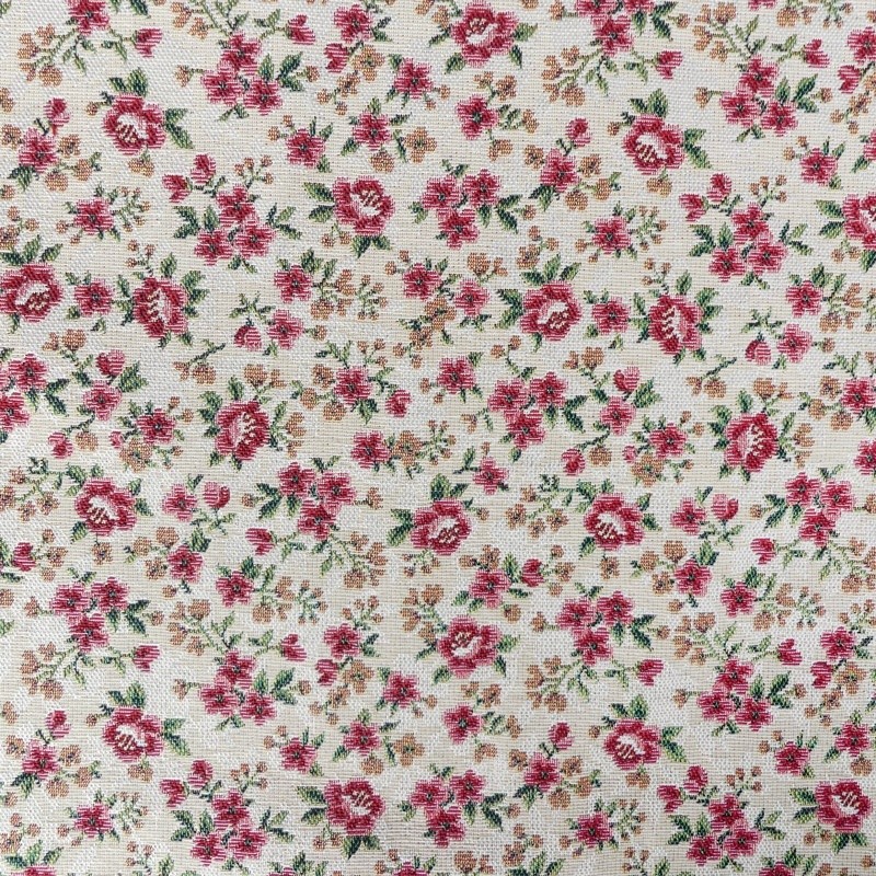 Coupon 3m Tissu Jacquard Mirela Rouge 