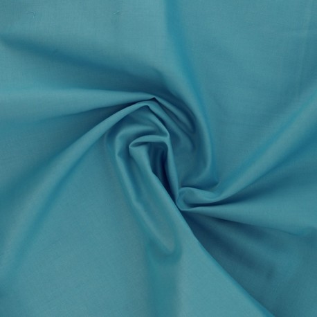 Coupon 3m Tissu Coton Uni Bleu Mer