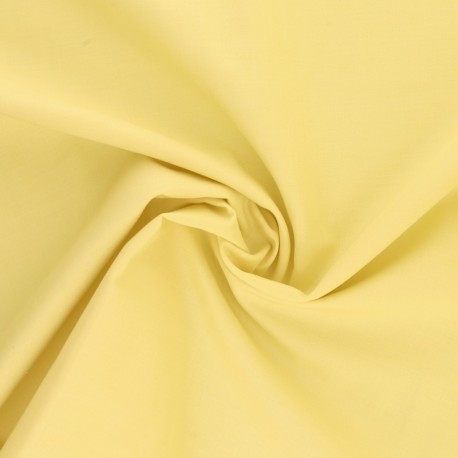 Coupon 3m Tissu Coton Uni Jaune Tendre