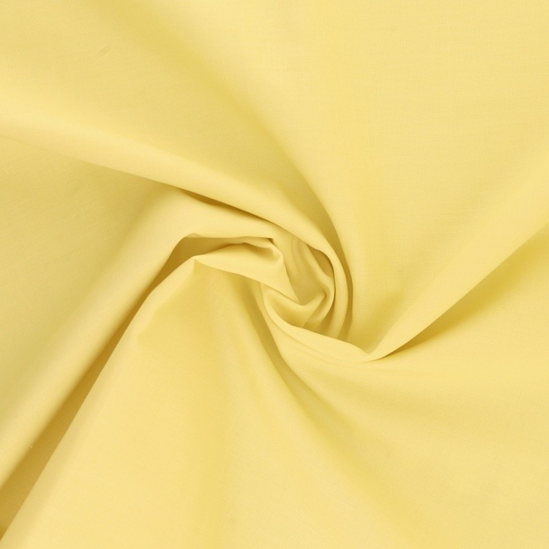 Coupon 3m Tissu Coton Uni Jaune Tendre