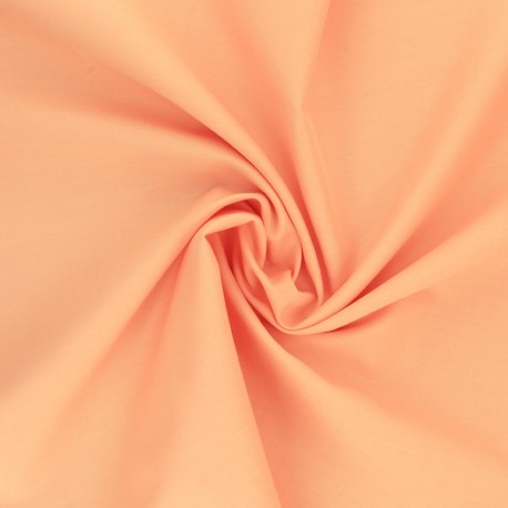 Coupon 3m Tissu Coton Uni Pêche 