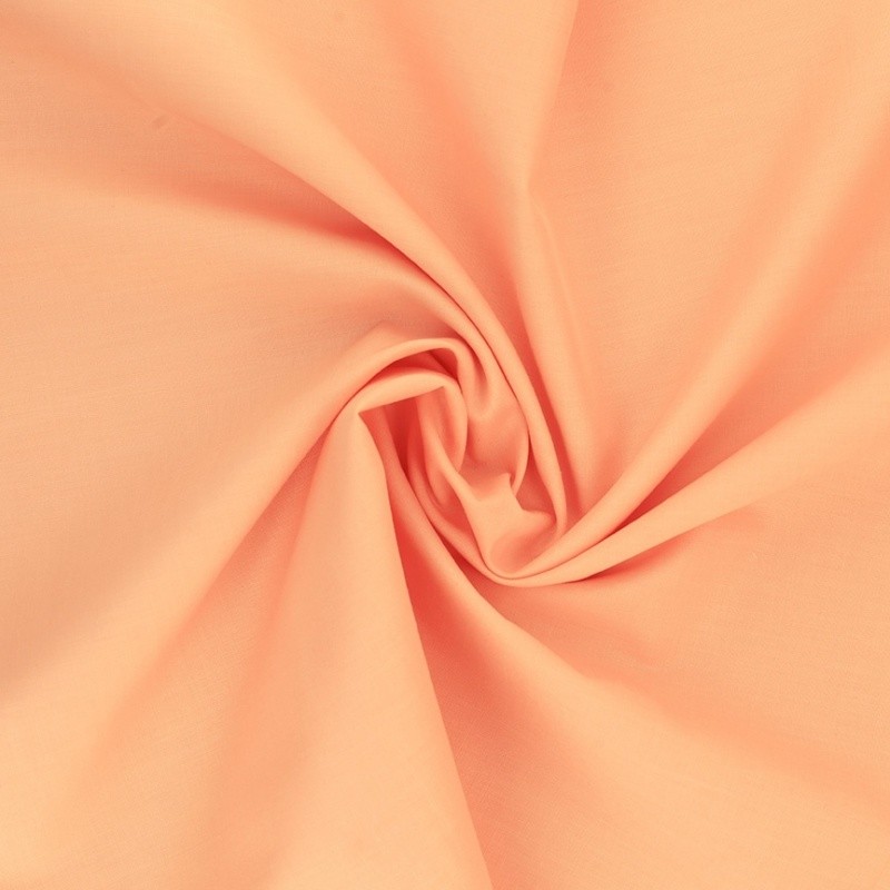 Coupon 3m Tissu Coton Uni Pêche 