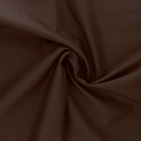 Coupon 3m Tissu Coton Uni Marron Foncé