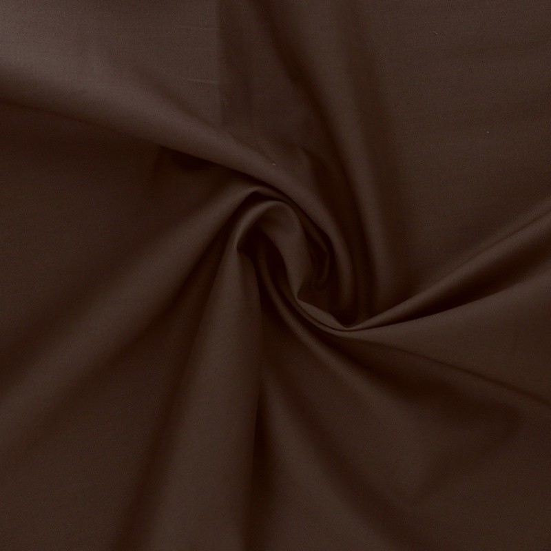 Coupon 3m Tissu Coton Uni Marron Foncé