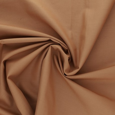 Coupon 3m Tissu Coton Uni Beige Profond