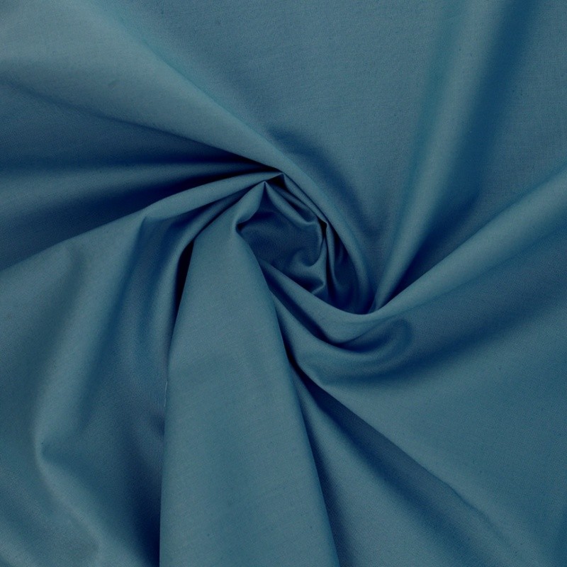 Coupon 3m Tissu Coton Uni Bleu Azur 