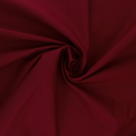 Coupon 3m Tissu Coton Uni Bordeaux 