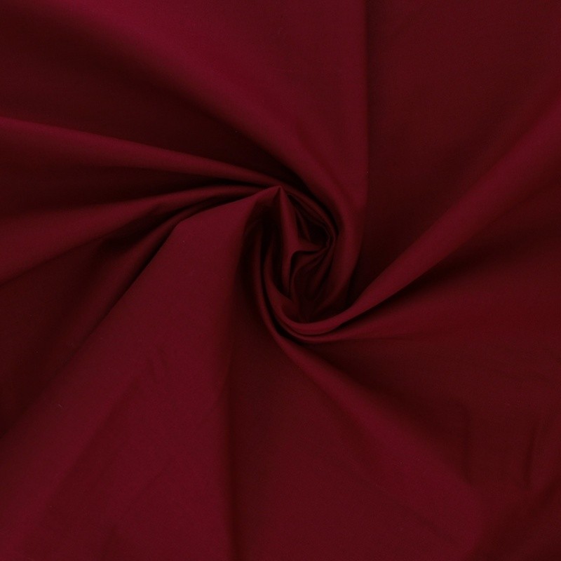 Coupon 3m Tissu Coton Uni Bordeaux 