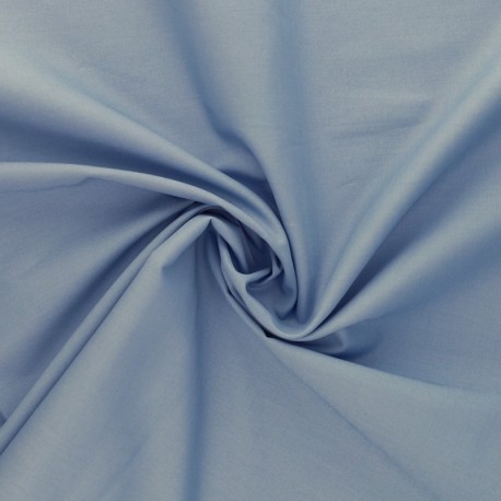 Coupon 3m Tissu Coton Uni Bleu Moyen 