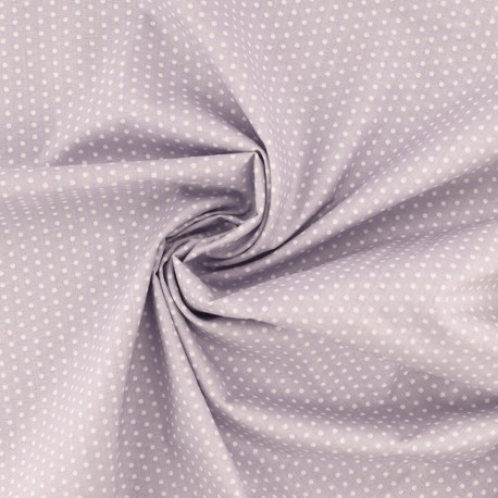 Coupon 3m Tissu Coton Imprimé Pois Mauve