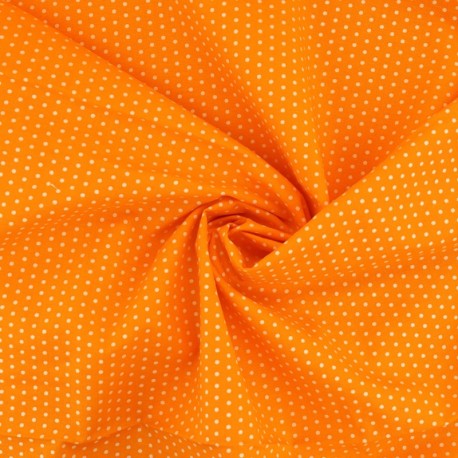 Coupon 3m Tissu Coton Imprimé Pois Orange