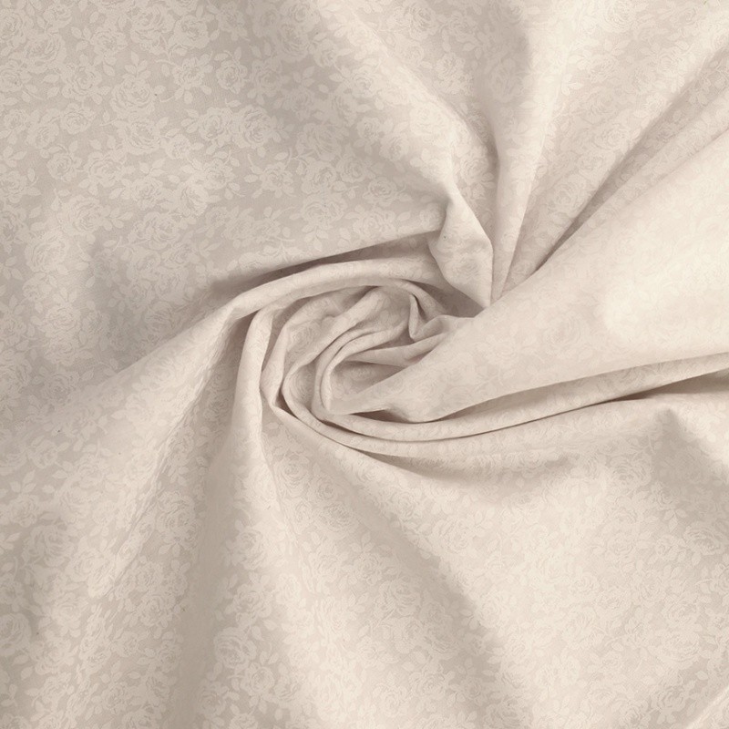 Coupon 3m Tissu Coton Imprimé Rose
