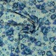 Coupon 3m Tissu Coton Imprimé Fleur Bleu