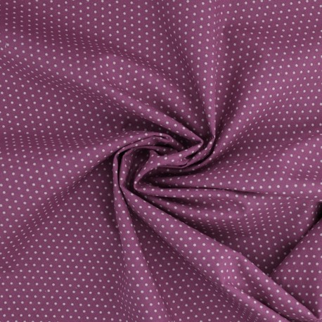 Coupon 3m Tissu Coton Imprimé Pois Violet