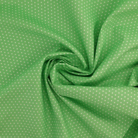 Coupon 3m Tissu Coton Imprimé Pois Vert
