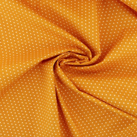 Coupon 3m Tissu Coton Imprimé Pois Orange