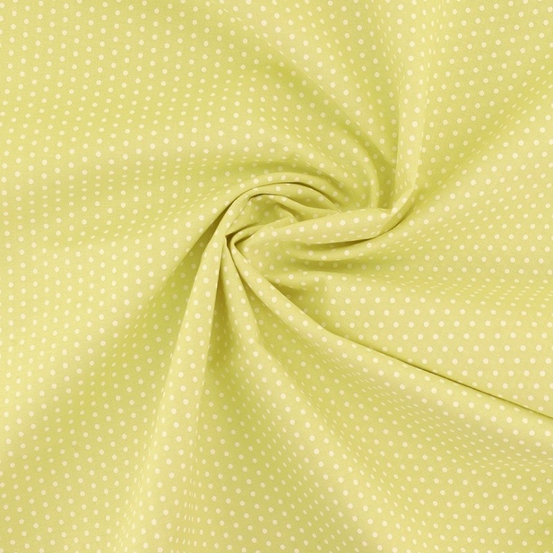 Coupon 3m Tissu Coton Imprimé Pois Anis