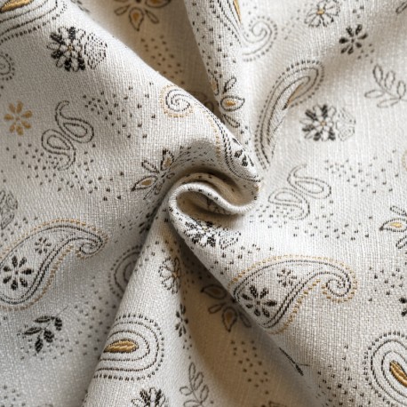 Coupon 3m Tissu Jacquard Eliya Ocre 