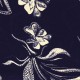 Coupon 3m Tissu Viscose Imprimé Bleu Marine 