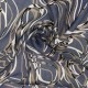 Coupon 3m Tissu Viscose Imprimé Bleu Jean 