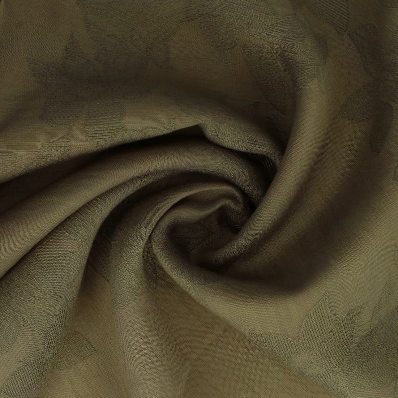 Coupon 3m Tissu Jacquard Tissé Vert 