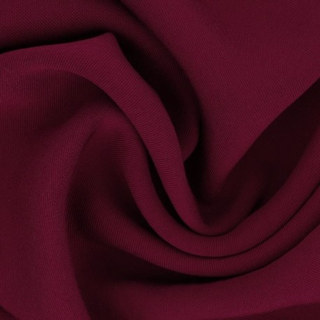 Coupon 3m Tissu Gabardine Viscose Polyester Uni Bordeaux 