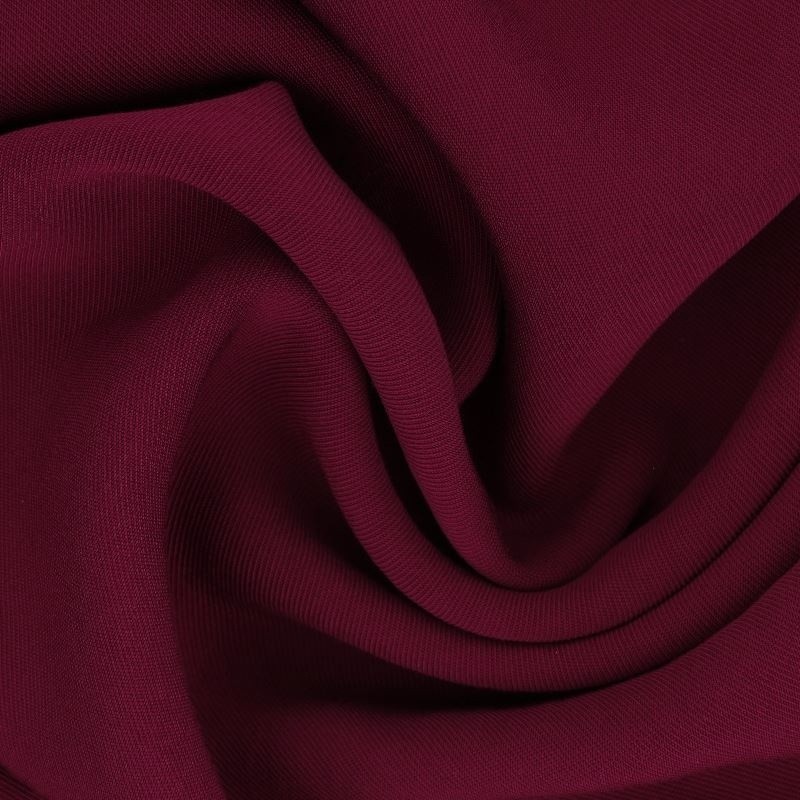 Coupon 3m Tissu Gabardine Viscose Polyester Uni Bordeaux 