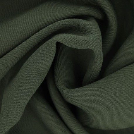 Coupon 3m Tissu Gabardine Viscose Polyester Uni Vert Kaki 