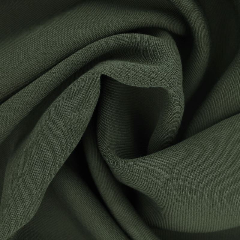 Coupon 3m Tissu Gabardine Viscose Polyester Uni Vert Kaki 